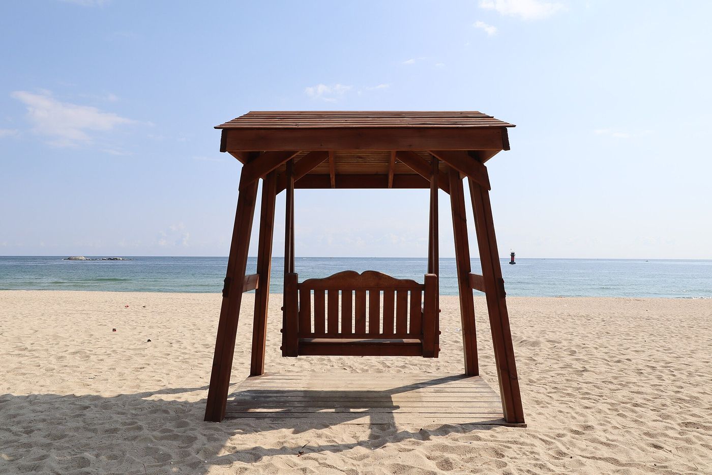 경포해변 — 끝이 보이지 않는 넓은 백사장